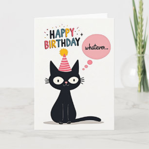 Carte Chapeau de Fête de Chat Stylisé