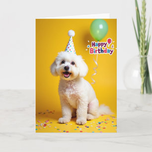 Carte Chapeau de Fête de Chiots Mignons