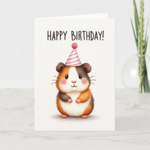 Carte Chapeau de Fête de Rongeur Mignon