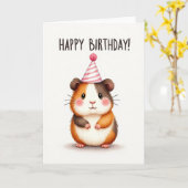 Carte Chapeau de Fête de Rongeur Mignon (Fleur jaune)