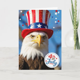 Carte Chapeau de l'oncle Sam de l'aigle chauve du 4 juil