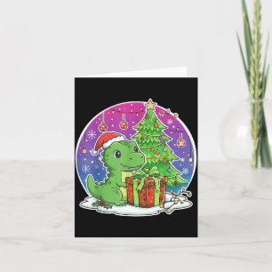 Carte Chapeau de Noël de dinosaure pour adultes amateurs