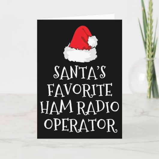Carte Chapeau de Noël de l'opérateur radio amateur préfé (Devant)