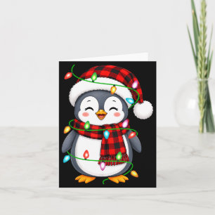 Carte Chapeau de Noël de pingouin mignon et festif pour