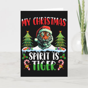 Carte Chapeau de Noël de Santa Tiger Xmas Mon Esprit de