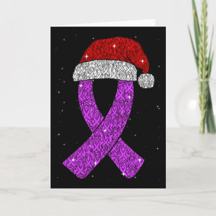 Carte Chapeau de Noël Epilepsie Ruban de Sensibilisation