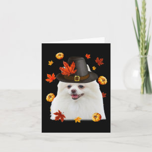Carte Chapeau de pèlerin drôle de chien Pomeranian autom
