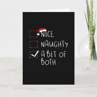 Carte Chapeau de Père Noël Nice Naughty Humour Ambiance