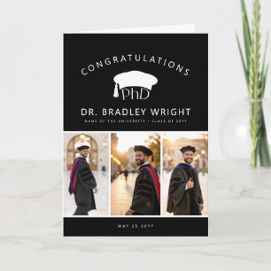 Carte Chapeau de remise des diplômes de doctorat personn