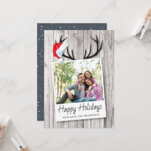 Carte Chapeau de Santa en bois pour Noël rustique Photo