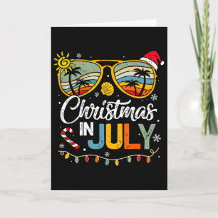 Carte Chapeau de Santa Noël en Juillet Lunettes d'été Va