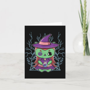 Carte Chapeau De Sorcière Chat Noir Mignon Et Potion Mag