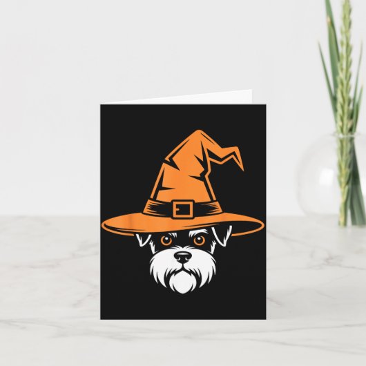 Carte Chapeau de sorcière de Schnauzer miniature effraya (Devant)
