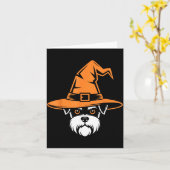 Carte Chapeau de sorcière de Schnauzer miniature effraya (Fleur jaune)
