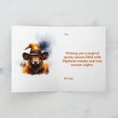 Carte Chapeau de sorcière orange vache des Highlands cap (Intérieur)