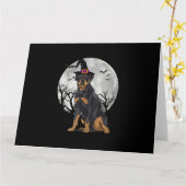 Carte Chapeau de sorcière pour chien Rottweiler effrayan (Fleur jaune)
