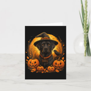 Carte Chapeau de sorcière pour femme chien Labrador noir