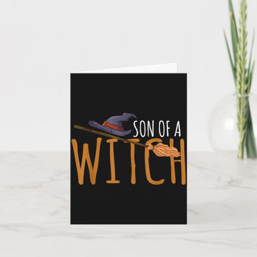 Carte Chapeau d'Halloween fils de sorcière  (Devant)