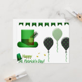 Carte Chapeau et ballons de la Saint-Patrick  (Devant/Arrière en situation)