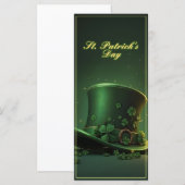 Carte Chapeau et motif de trèfle de la Saint-Patrick (Devant / Derrière)