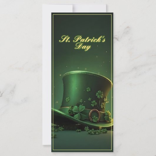 Carte Chapeau et motif de trèfle de la Saint-Patrick (Devant)