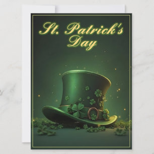 Carte Chapeau et motif de trèfle de la Saint-Patrick