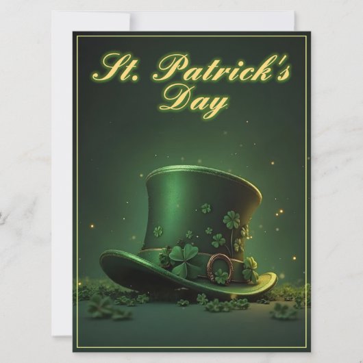 Carte Chapeau et motif de trèfle de la Saint-Patrick (Devant)