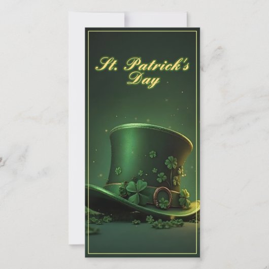 Carte Chapeau et motif de trèfle de la Saint-Patrick (Devant)