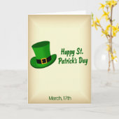 Carte Chapeau Haut de Forme St Patrick (Fleur jaune)