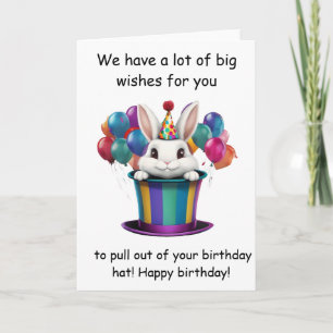 Carte Chapeau Magique de Lapin Fantaisiste Graphique d'A