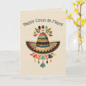 Carte Chapeau Mexicain Éditable Cinco de Mayo (Fleur jaune)