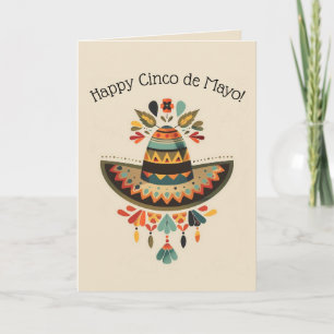 Carte Chapeau Mexicain Éditable Cinco de Mayo