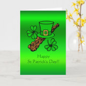 Carte Chapeau, shamrock et shillelagh du St Paddy's Day (Fleur jaune)