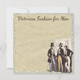 Carte Chapeaux de la mode masculine Victorian Vintage St
