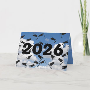 Carte Chapeaux de remise des diplômes 2026 dans le ciel