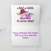 Carte Chapelier de rose de joyeux anniversaire (Intérieur)