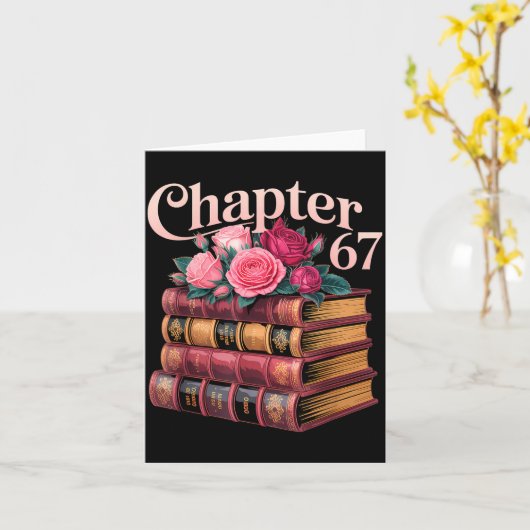 Carte Chapter 67 Floral Book Stack Design  (Fleur jaune)