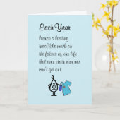 Carte Chaque Année, Un Poème D'Anniversaire Drôle (Fleur jaune)