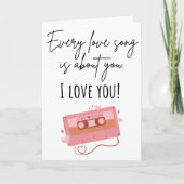 Carte Chaque chanson d'amour parle de toi – Folded Valen (Devant)