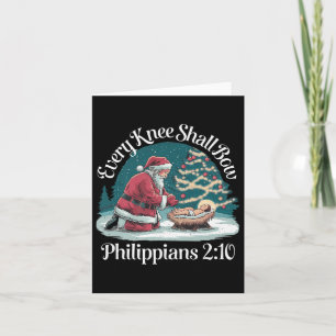 Carte Chaque Genou Bow Jésus Christian Père Noël Xmas Ch