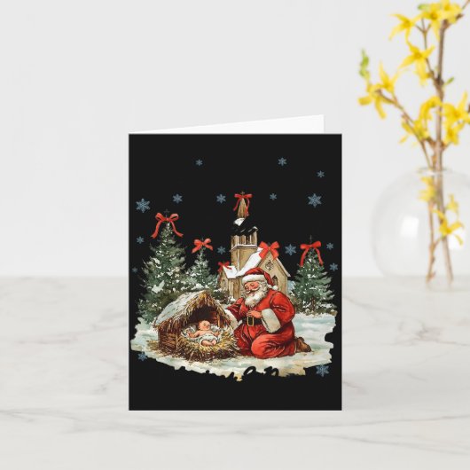 Carte Chaque genou doit s'incliner Scène de noël drôle d (Fleur jaune)