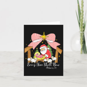 Carte Chaque genou fléchira Santa Noël Scène de la Nativ