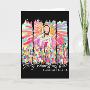 Carte Chaque genou fléchira Verset biblique chrétien Jés