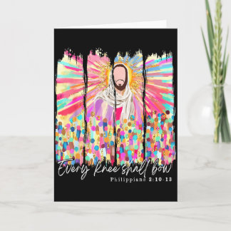 Carte Chaque genou fléchira Verset biblique chrétien Jés