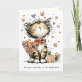 Carte Chaque Jour Difficile Vaincu, Encouragement Chat d (Devant)