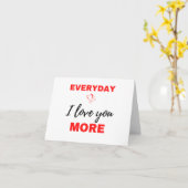 Carte Chaque jour je t'aime plus Noir (Fleur jaune)