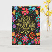 Carte 'Chaque jour' joli fleuri (Fleur jaune)