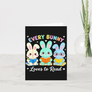 Carte Chaque lapin adore lire amoureux des livres biblio