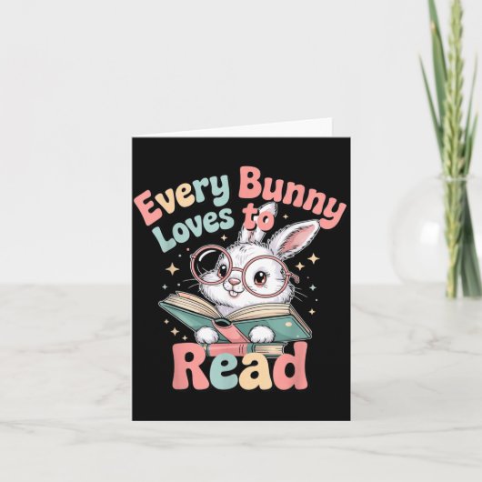 Carte Chaque lapin adore lire une mignonne conception de (Devant)