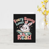 Carte Chaque lapin adore lire une mignonne conception de (Fleur jaune)